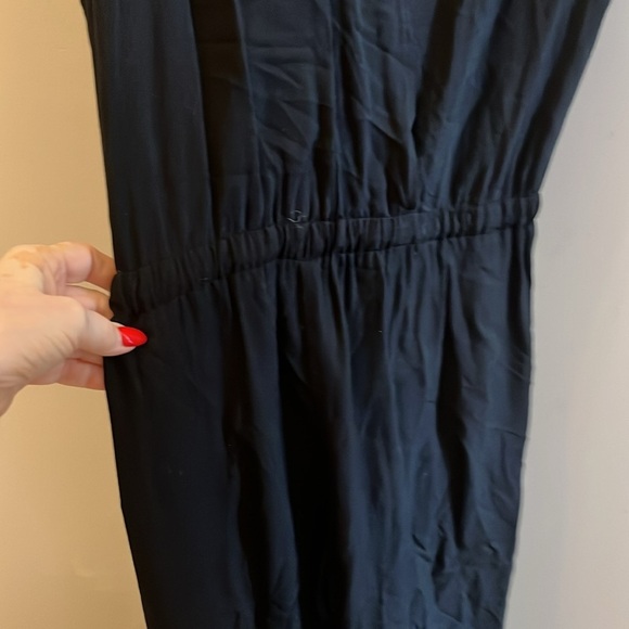 Splendid Black Jumpsuit Sleeveless Drawstring Waist Draped Open Back Size Medium - Picture 8 of 9